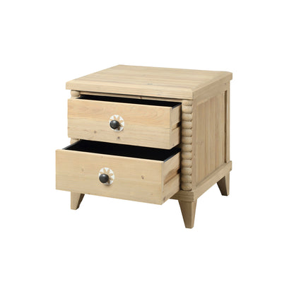 Euskadi Natural Pine Two Drawer Bedside Table