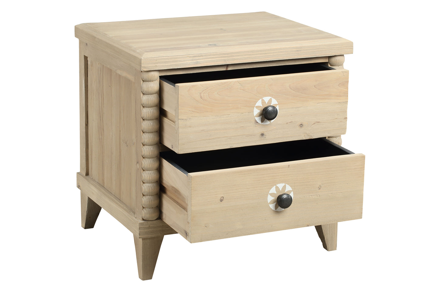 Euskadi Natural Pine Two Drawer Bedside Table