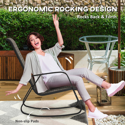 Leke Fizi Metal Light Brown Single Outdoor Rocking Garden Chair