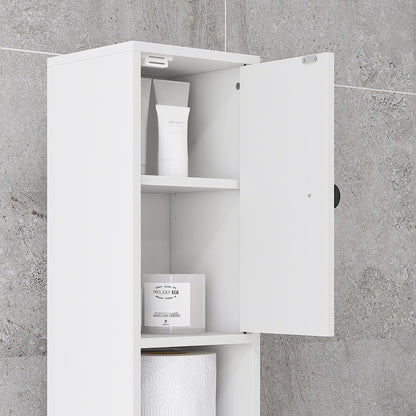 Lakeva Extra Tall Slim Bathroom Storage Cabinet With Multi Layer Internal Compartments White