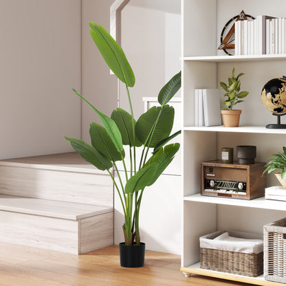 Nozizi Tall Artificial Bird Of Paradise Leaf Plant With Sculpted Foliage In Pot H8 160cm Green