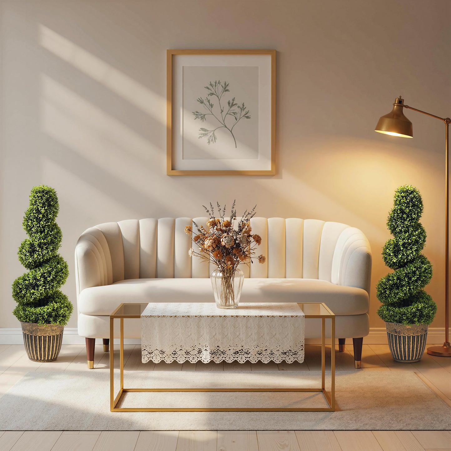 Faha Set Of 2 Artificial Spiral Boxwood Topiary Trees In Pots 90cm
