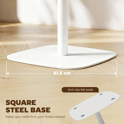 Levadi Suri Natural Wood Finish Square Dining Table With Steel Base 60cm