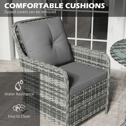 Rolana Nivi 4 Seater Rattan Grey Outdoor Dining Set With Parasol And Cushions