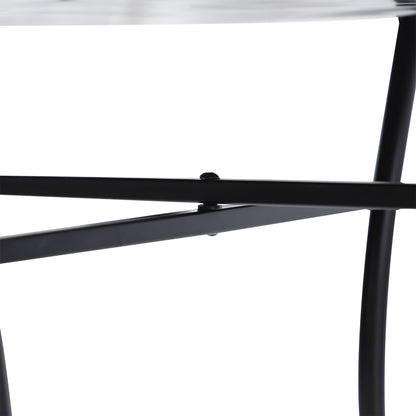 Lerava Ceramic Orange And White Round Mosaic Outdoor Bistro Table