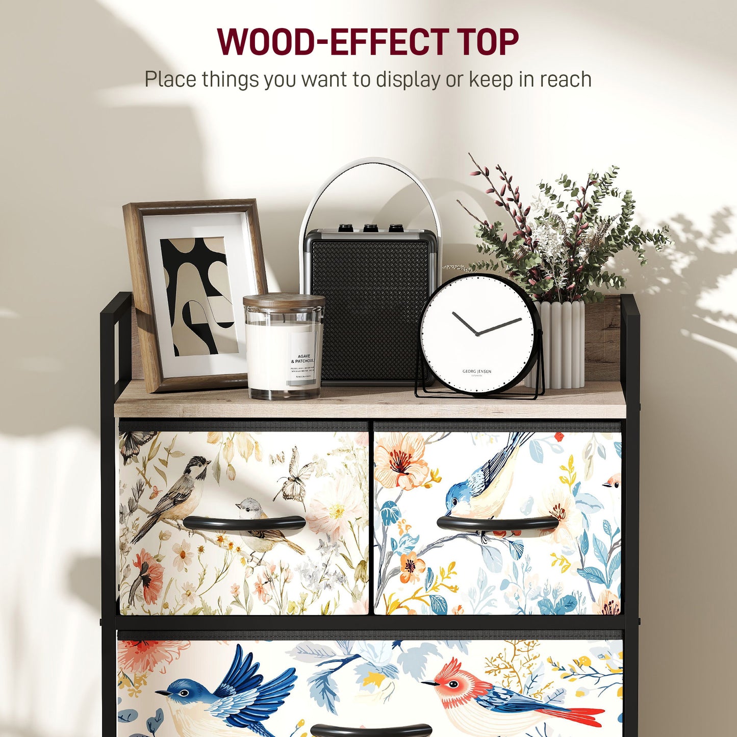 Tonona Wooden White 4 Drawer Storage Chest
