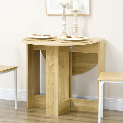 Vietma Wooden Oak Folding Drop Leaf Dining Table For Compact Kitchens