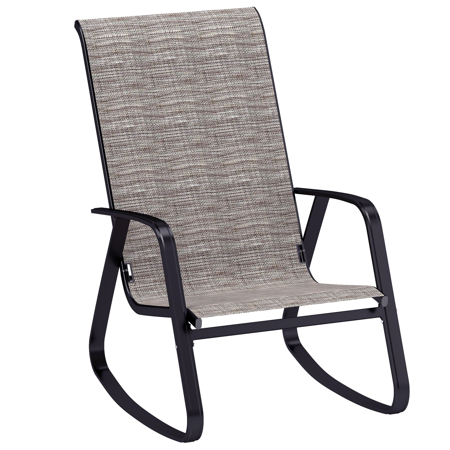 Leke Fizi Metal Light Brown Single Outdoor Rocking Garden Chair