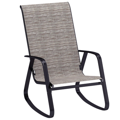 Leke Fizi Metal Light Brown Single Outdoor Rocking Garden Chair