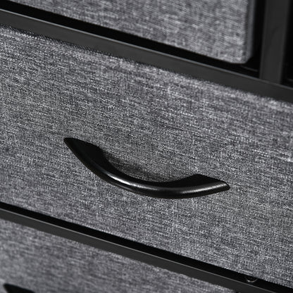 Vazimo Fabric And Metal Dark Grey 8 Drawer Foldable Storage Chest