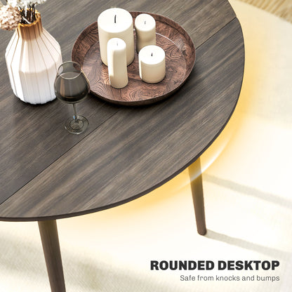 Harapa Solid Wood Grey Round Folding Dining Table Seating 4 With TaFauxred Legs
