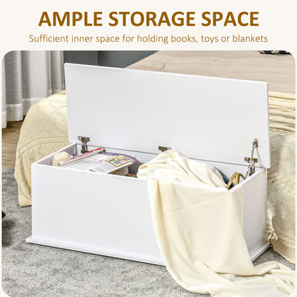 Fizi White Storage Blanket Chest With Flip Top Lid And Safety Hinges 113 Litre
