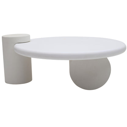 Atlanta White Abstract Round Coffee Table
