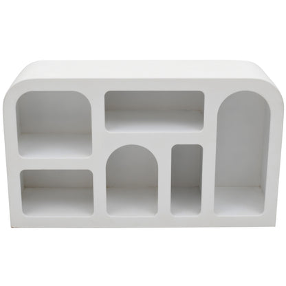 Atlanta Large White Abstract TV Display Sideboard with Open Storage