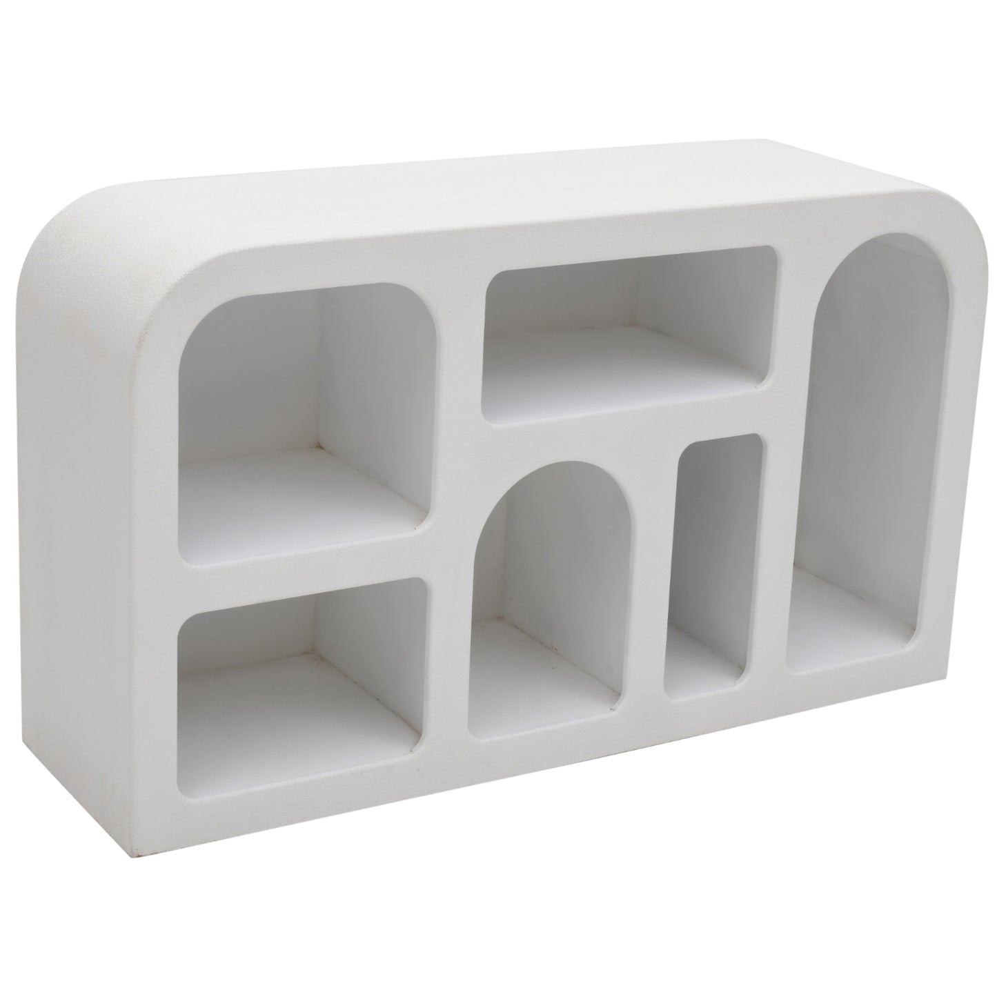 Atlanta Large White Abstract TV Display Sideboard with Open Storage