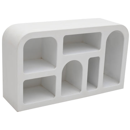 Atlanta Large White Abstract TV Display Sideboard with Open Storage