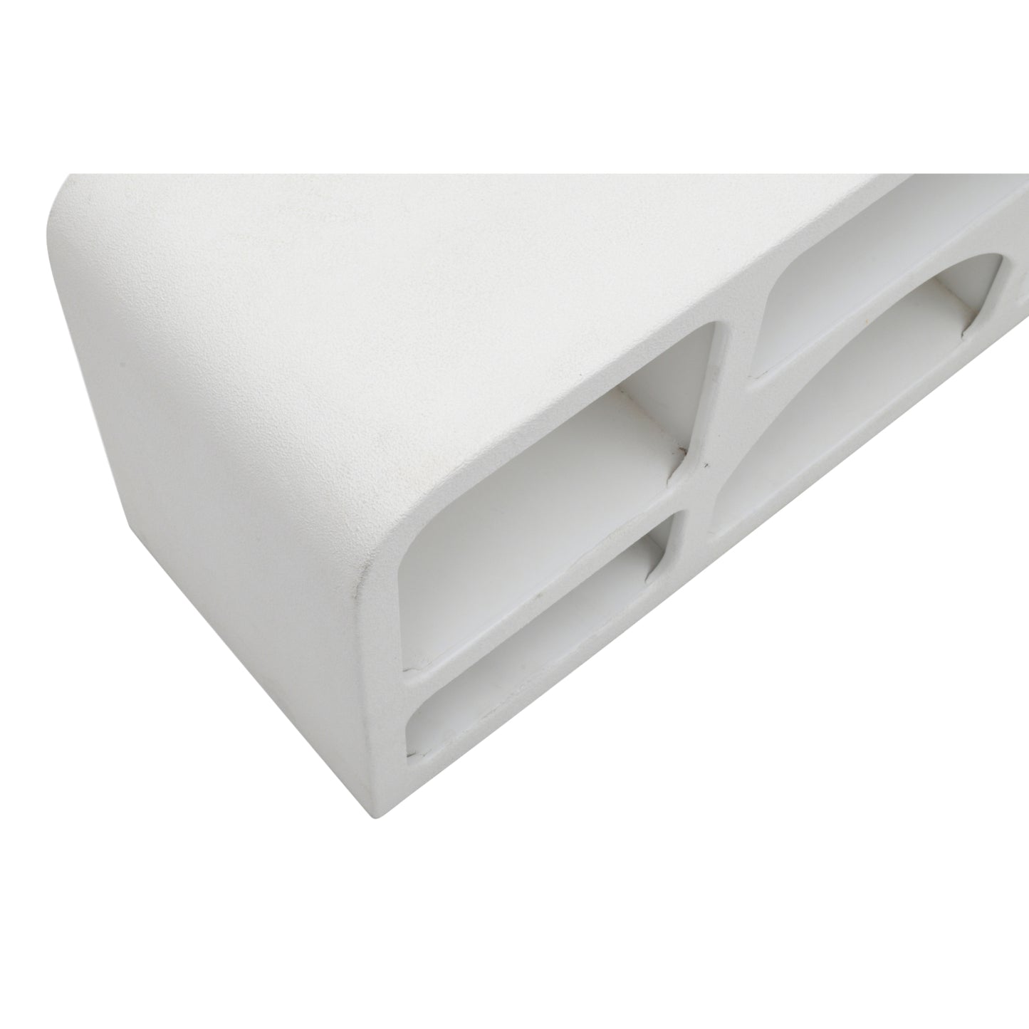 Large White Abstract TV Display Unit with Open Storage