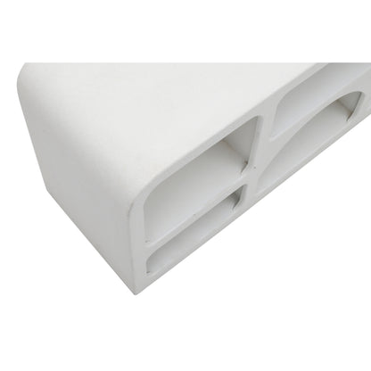 Large White Abstract TV Display Unit with Open Storage