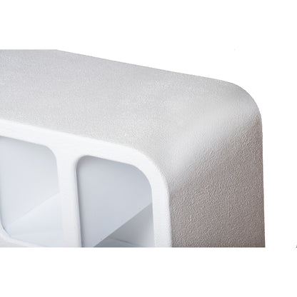 Large White Abstract TV Display Unit with Open Storage