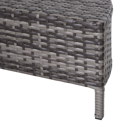 Reka Rattan Grey 5 Seater Half Round Outdoor Sofa Set With Coffee Table