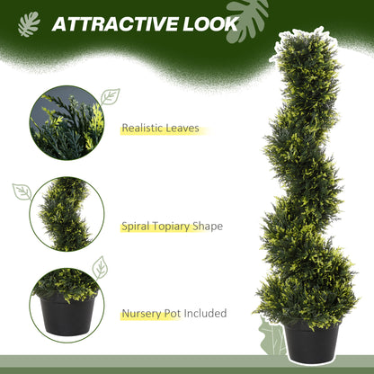 Dinolu Set Of 2 Artificial Spiral ShaFauxd Topiary Trees In Pots For Indoor Workspaces