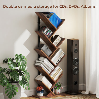Varani Wood Wood Effect 8 Section Tree Style Bookcase