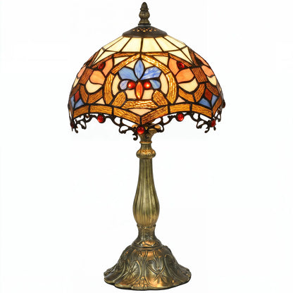Capitti Glass And Metal Multicoloured Stained Glass Table Lamp With Zinc Alloy Base