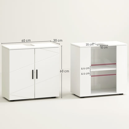 Badosu Luni Under Sink Bathroom Storage Cabinet With Internal Shelving White