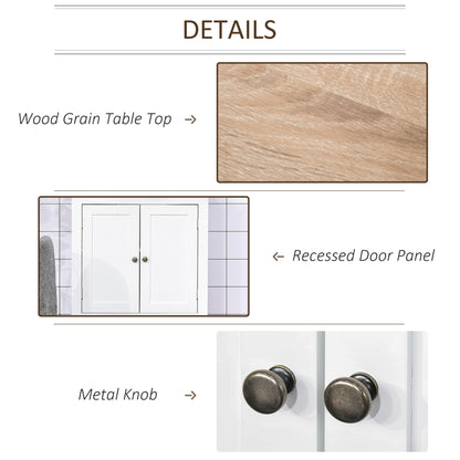 Luzi Freestanding Under Sink Bathroom Cupboard With Adjustable Shelves White