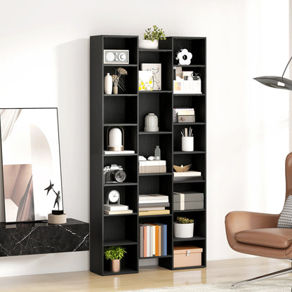 Faelsu Nota Wooden Black Twenty One Compartment Storage Bookcase