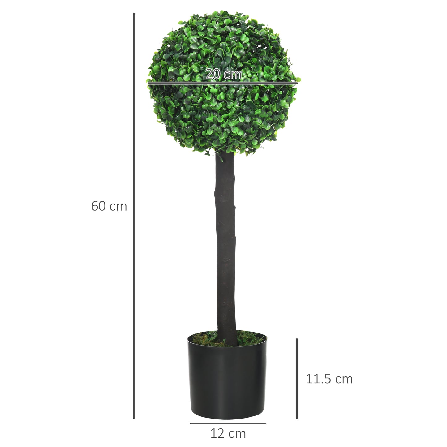Losasa Zimo Set Of 2 Artificial Boxwood Ball Trees Suitable For Indoor Or Outdoor Settings