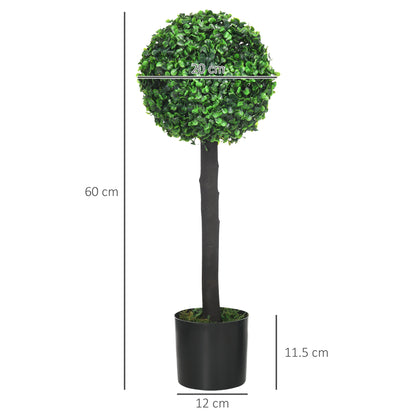 Losasa Zimo Set Of 2 Artificial Boxwood Ball Trees Suitable For Indoor Or Outdoor Settings