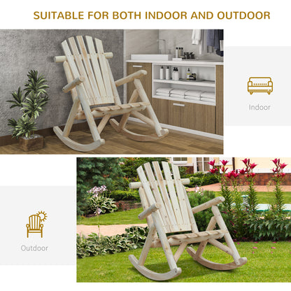 Cheddar Set Of 2 Natural Wood  Rocking Chairs With Ergonomic Design