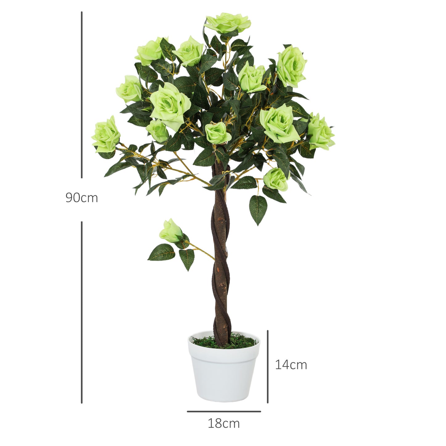 Payo Pair Of Artificial Rose Style Trees In Green Finish