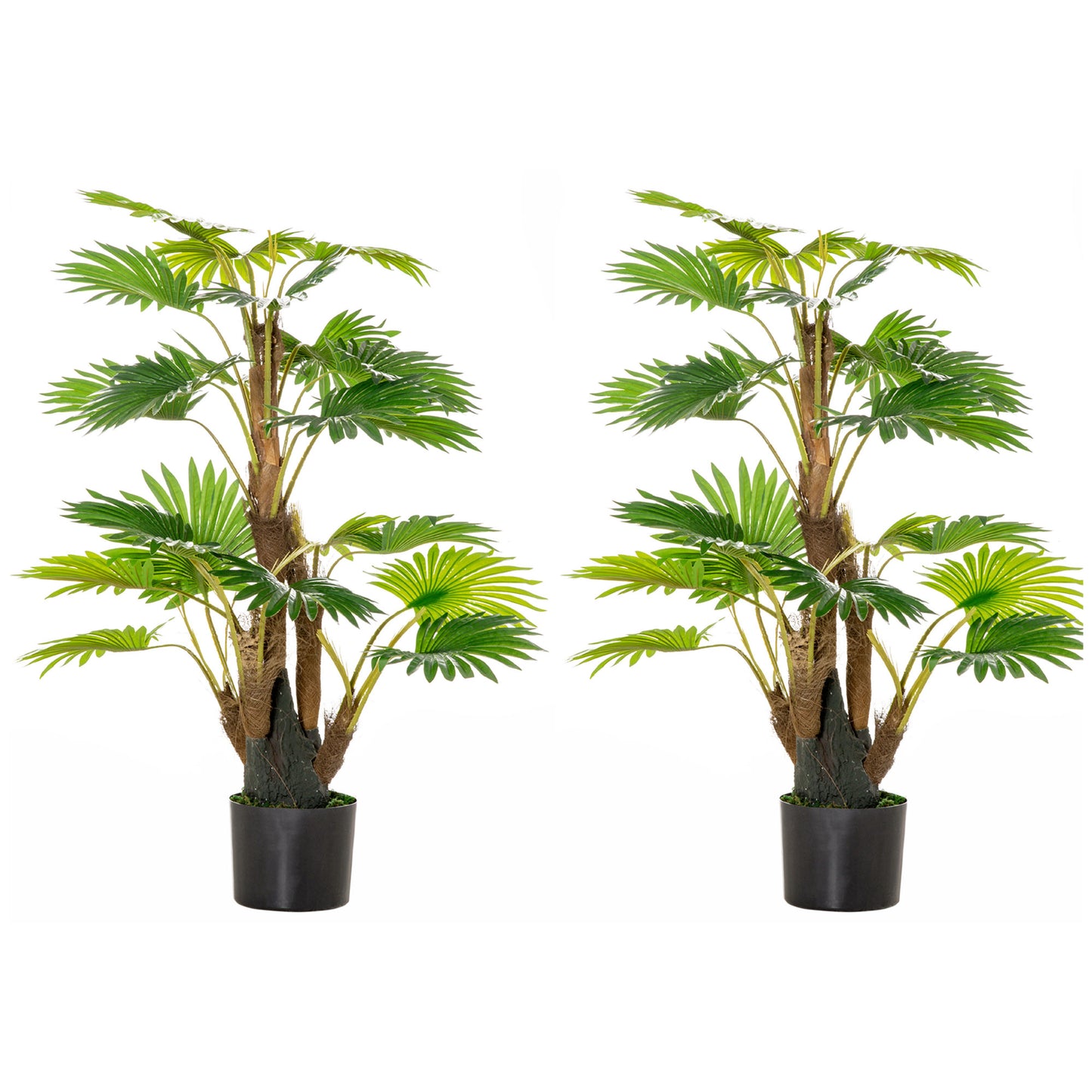 Halu Leve Pair Of Artificial Palm Style Trees In Pots H8 135cm