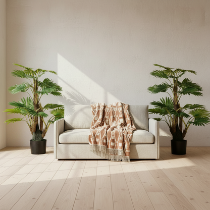 Halu Leve Pair Of Artificial Palm Style Trees In Pots H8 135cm