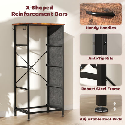 Balo Fabric And Metal Rustic Brown 4 Drawer Storage Chest