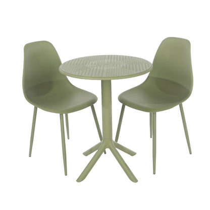 Kars Moss Green Outdoor 3 Piece Cala Bistro Table And 2 Chair Set