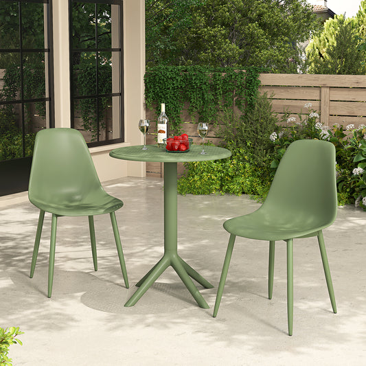 Kars Moss Green Outdoor 3 Piece Cala Bistro Table And 2 Chair Set