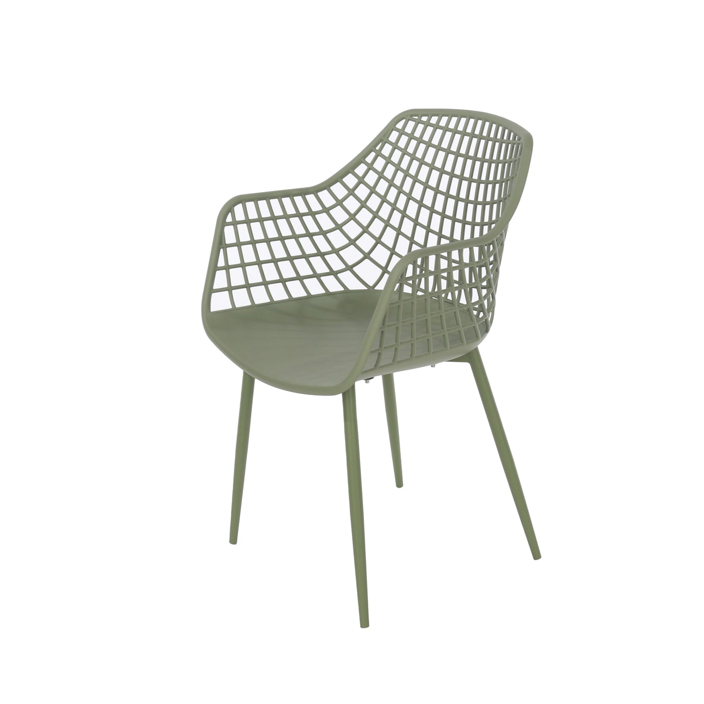 Cesme Moss Green Outdoor 3 Piece Lattice Bistro Table And 2 Armchair Set