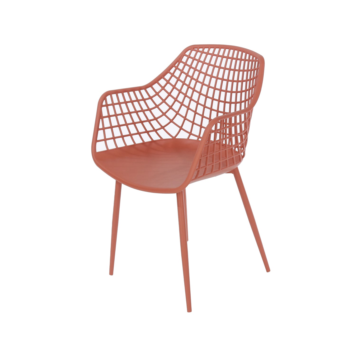 Apokoronas Terracotta Outdoor 3 Piece Lattice Bistro Table And 2 Armchair Set