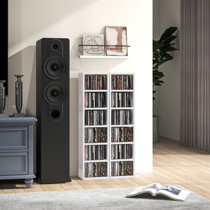 Lora Fana High Gloss White Set Of 2 CD Storage Units With 102 Disc Capacity