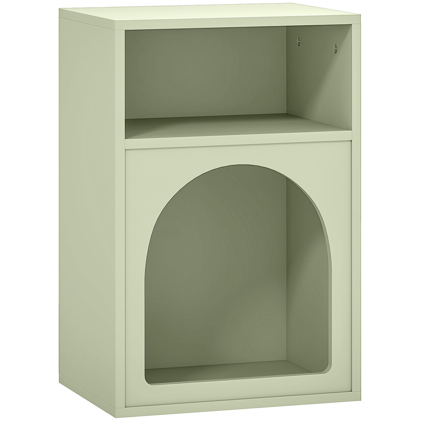 Nimayo Light Green Bedside Table With 2 Open Storage