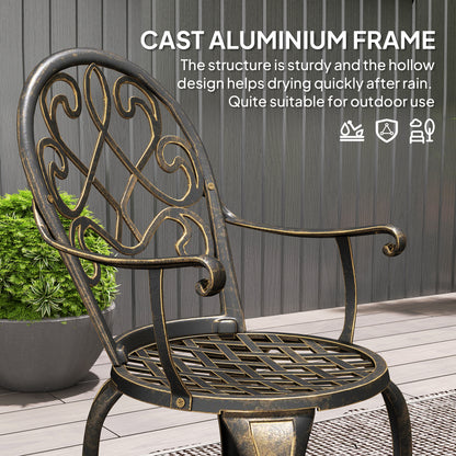Ziraro Aluminium Bronze Tone 3 Piece Elegant Garden Bistro Set