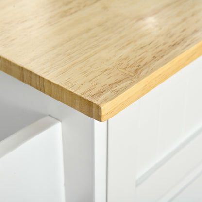 Nave Wooden White Kitchen Island 2 Drawers 3 Doors
