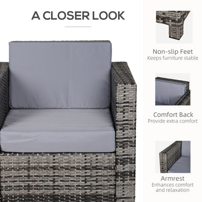 Roso Naba Rattan Grey Outdoor Armchair With Cushion