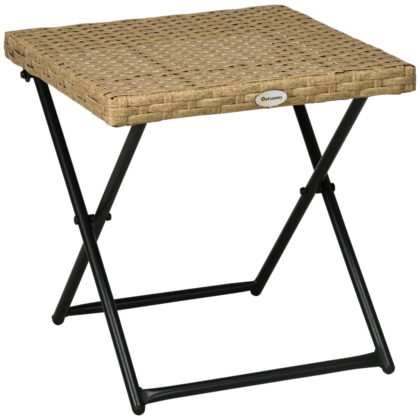 Kenila Natural Rattan Square Folding Garden Bistro Side Table