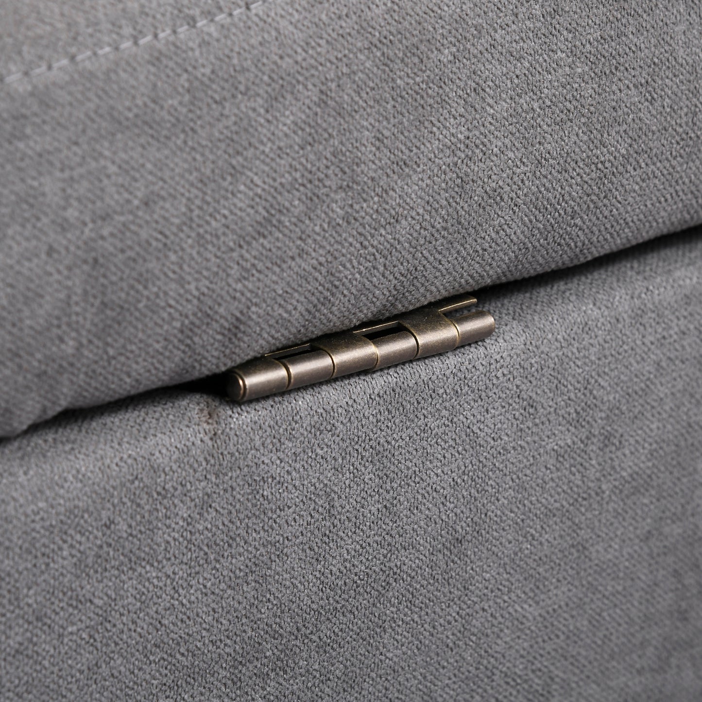Labasu Fabric Grey 2 Seater Sofa With Hidden Storage Tufted Seat And Wooden Legs