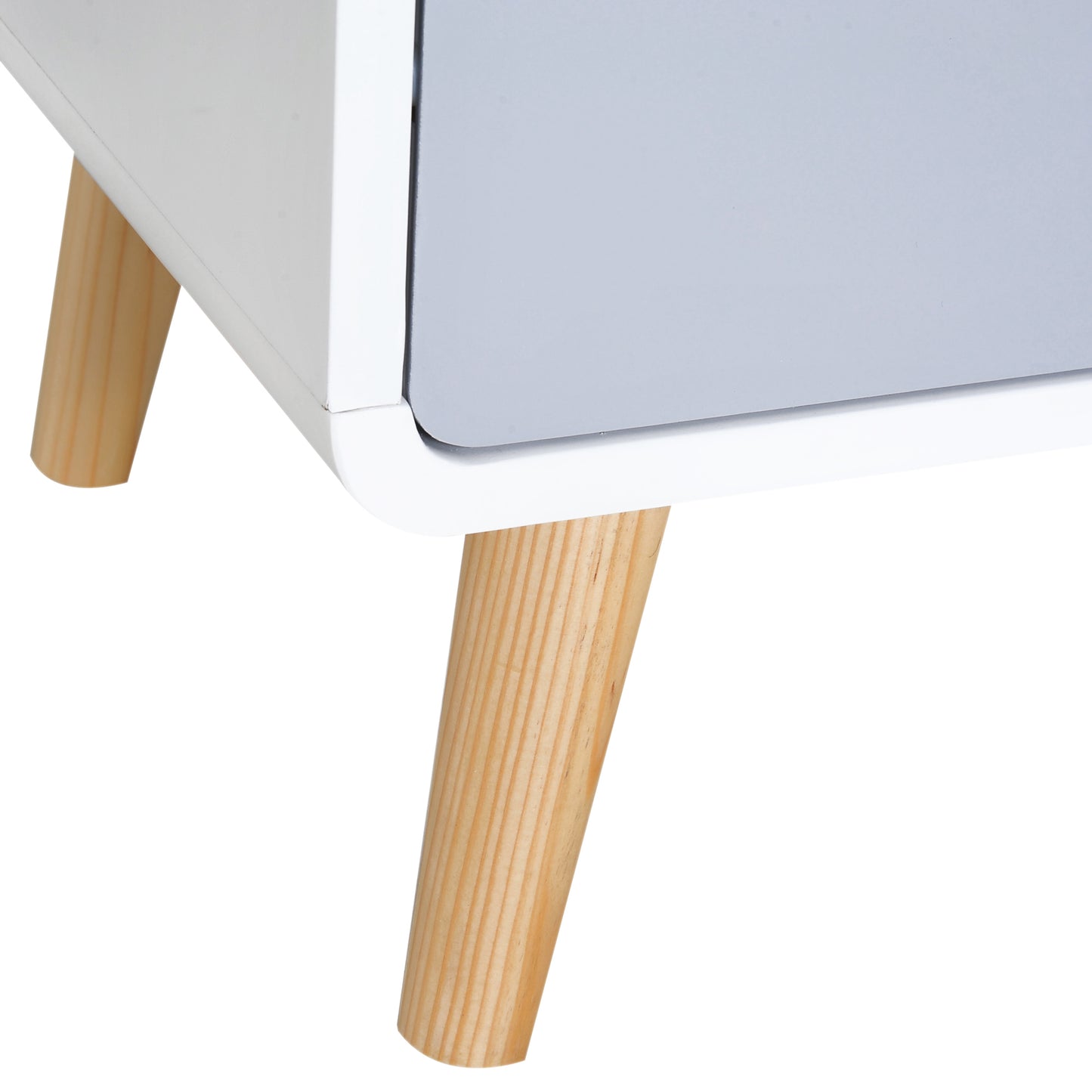 Tapayo Wooden Natural Scandinavian Style Bedside Table With Drawer And Shelf