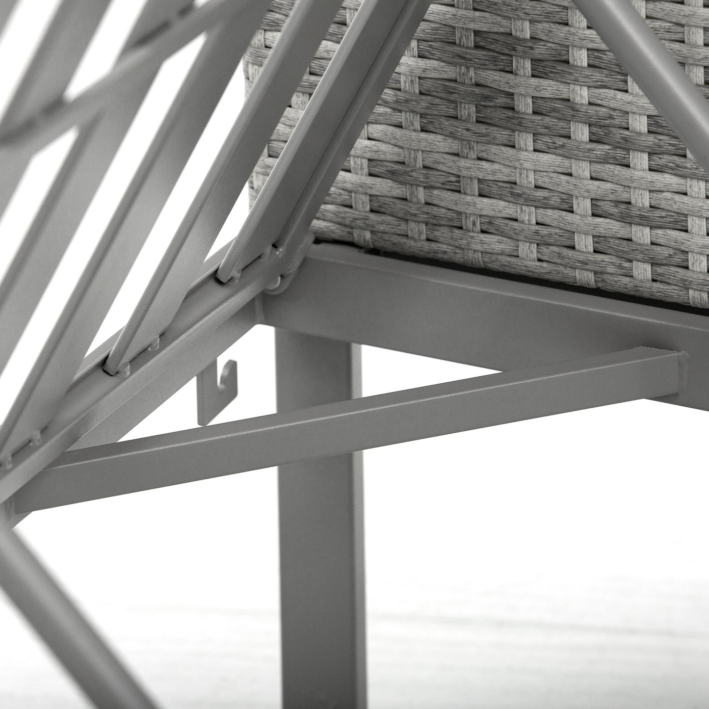 Vidi Roli Rattan Grey 3 In One Bistro Set With Rising Table And Adjustable Sofa Cushions